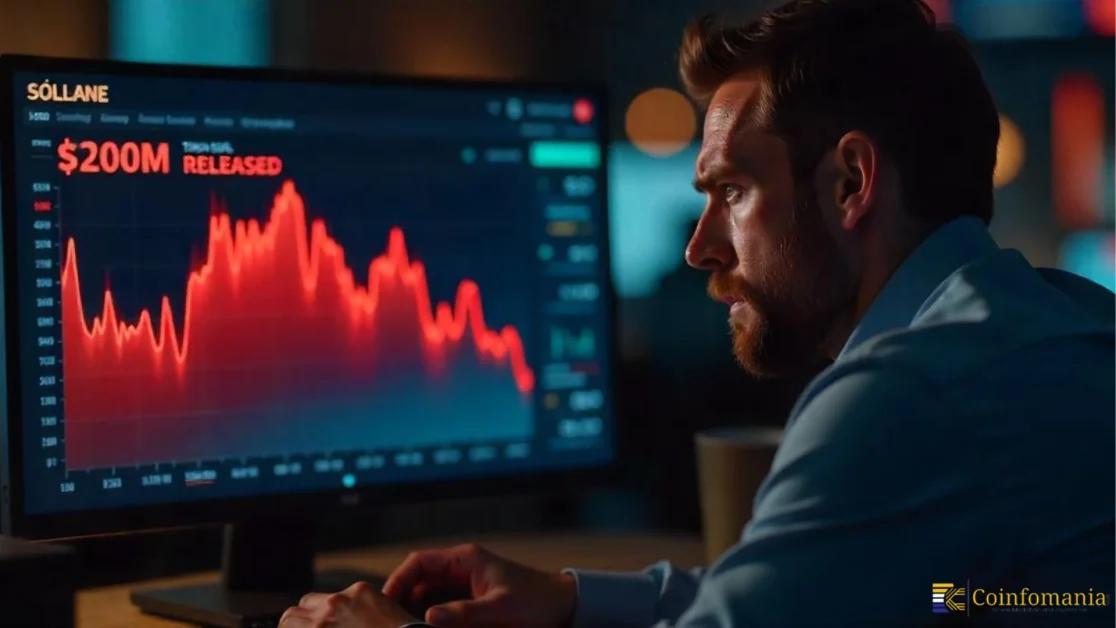 Solana’s Price Takes a Hit: Whales Dump SOL as $200 Million Token Unlock Hits the Market