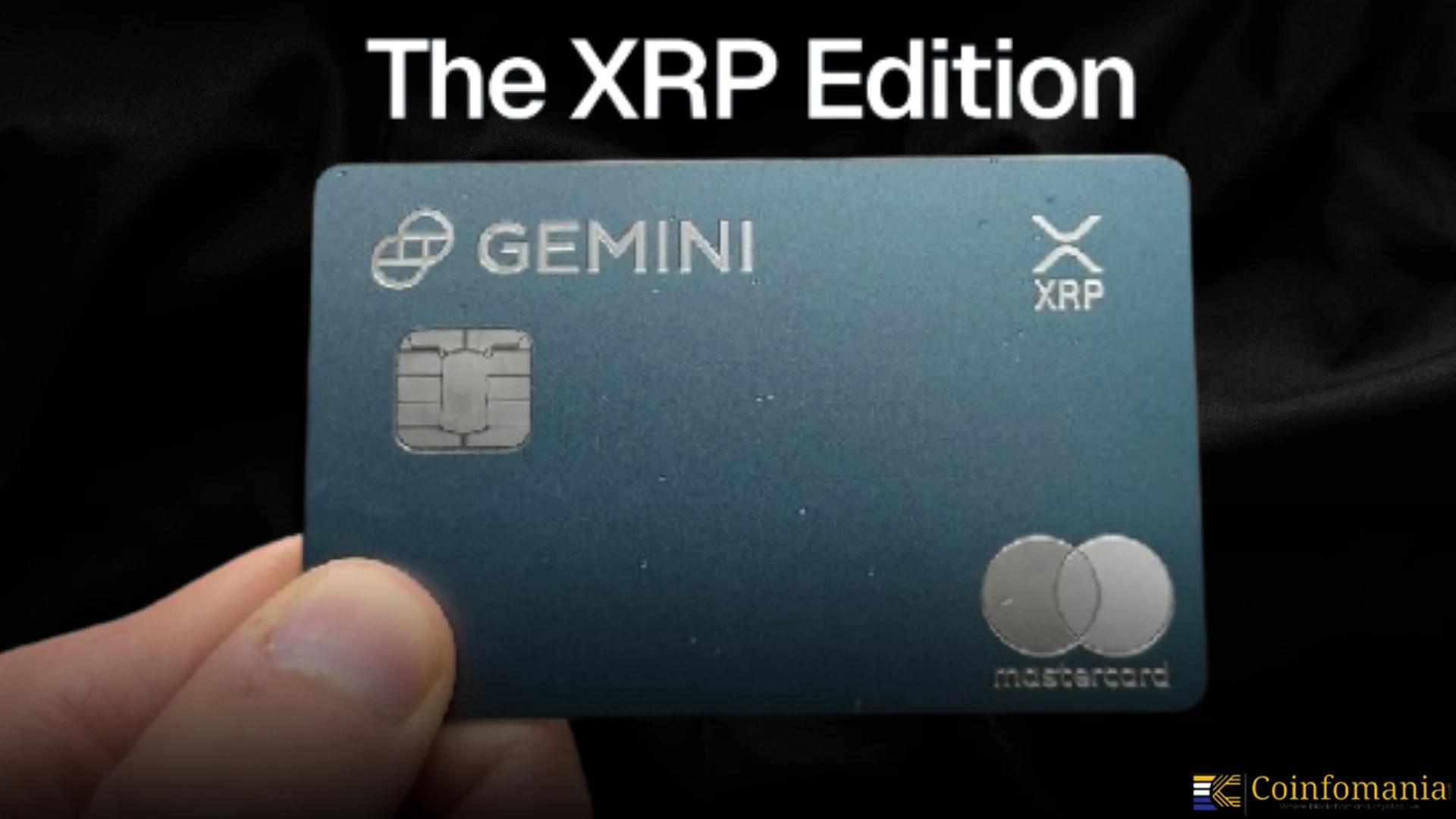Gemini Launches XRP Credit Card Offering Up to 4% Rewards