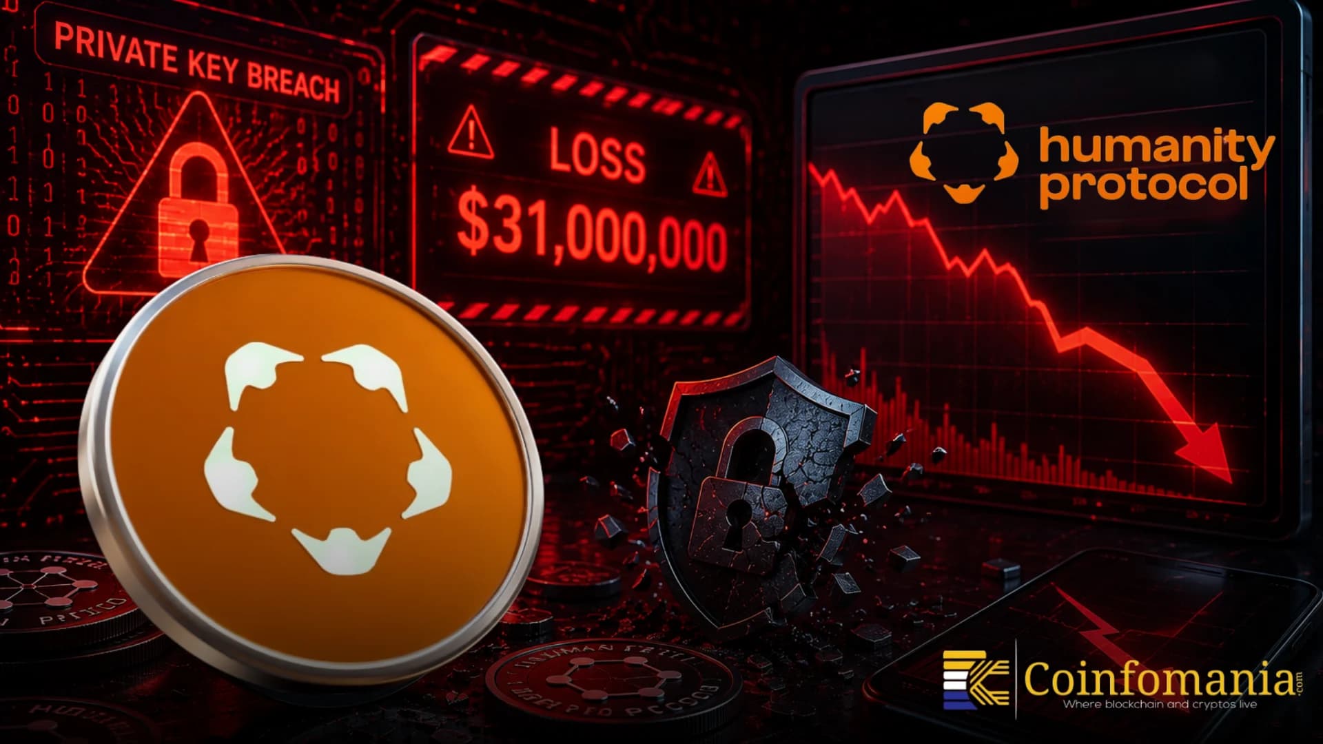 Humanity Protocol Loses $31M in Private Key Breach as Token Crashes 80%
