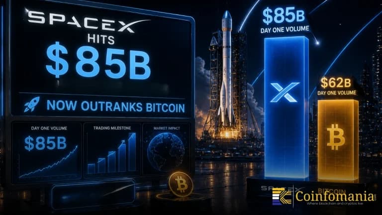 SpaceX Hits $85B in Day One Volume and Now Outranks Bitcoin