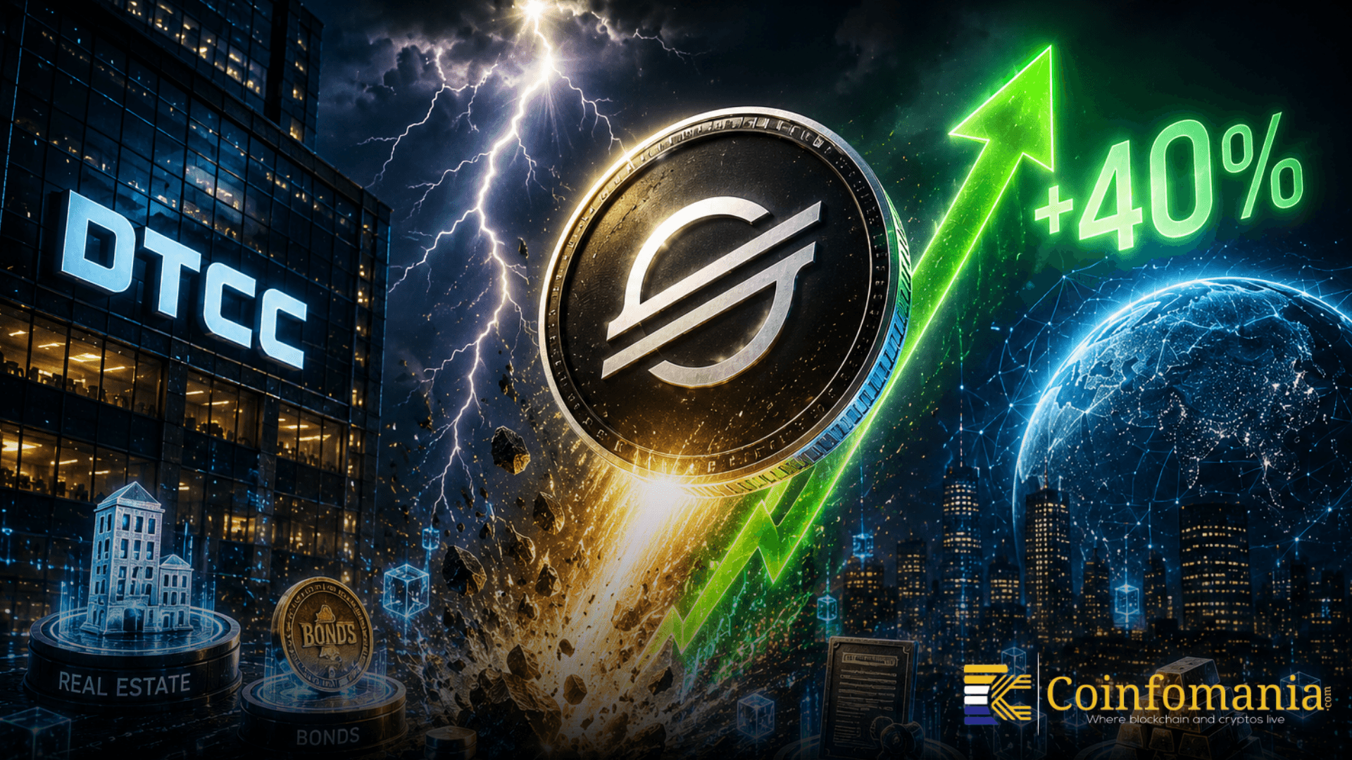โทเคน XLM ของ Stellar เพิ่มขึ้น 40% หลัง DTCC เลือกใช้สำหรับการสร้างโทเคนสินทรัพย์
