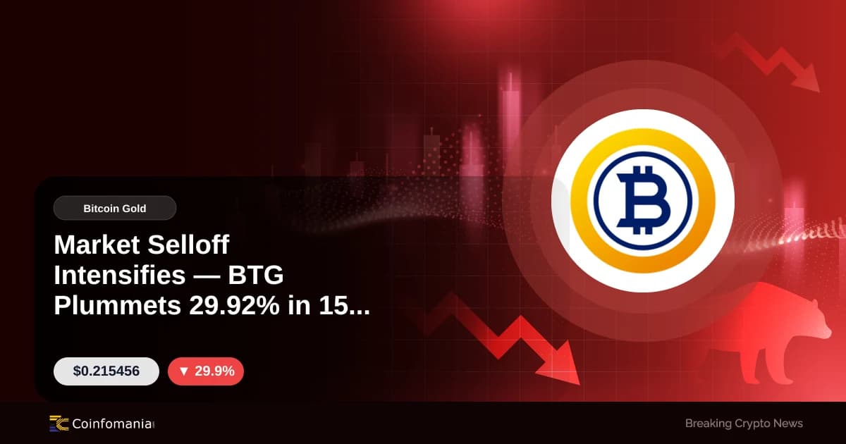 Market Selloff Intensifies — BTG Plummets 29.92% in 15 Minutes