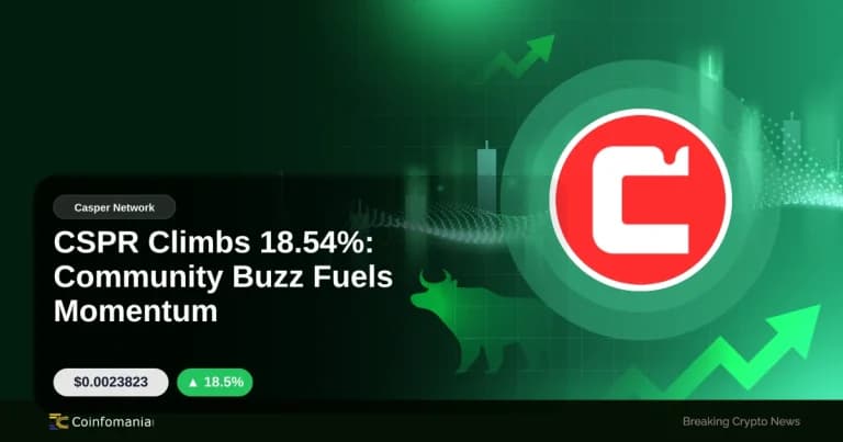 CSPR Climbs 18.54%: Community Buzz Fuels Momentum