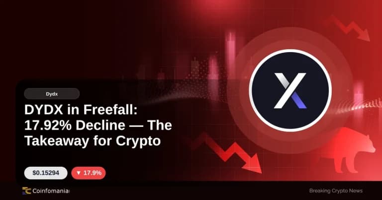 DYDX in Freefall: 17.92% Decline — The Takeaway for Crypto