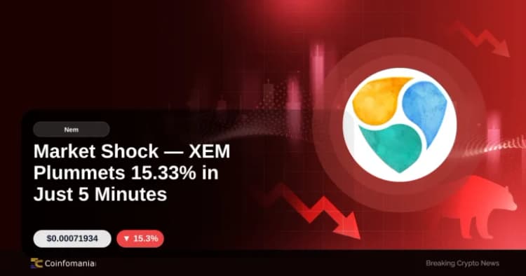 Market Shock — XEM Plummets 15.33% in Just 5 Minutes
