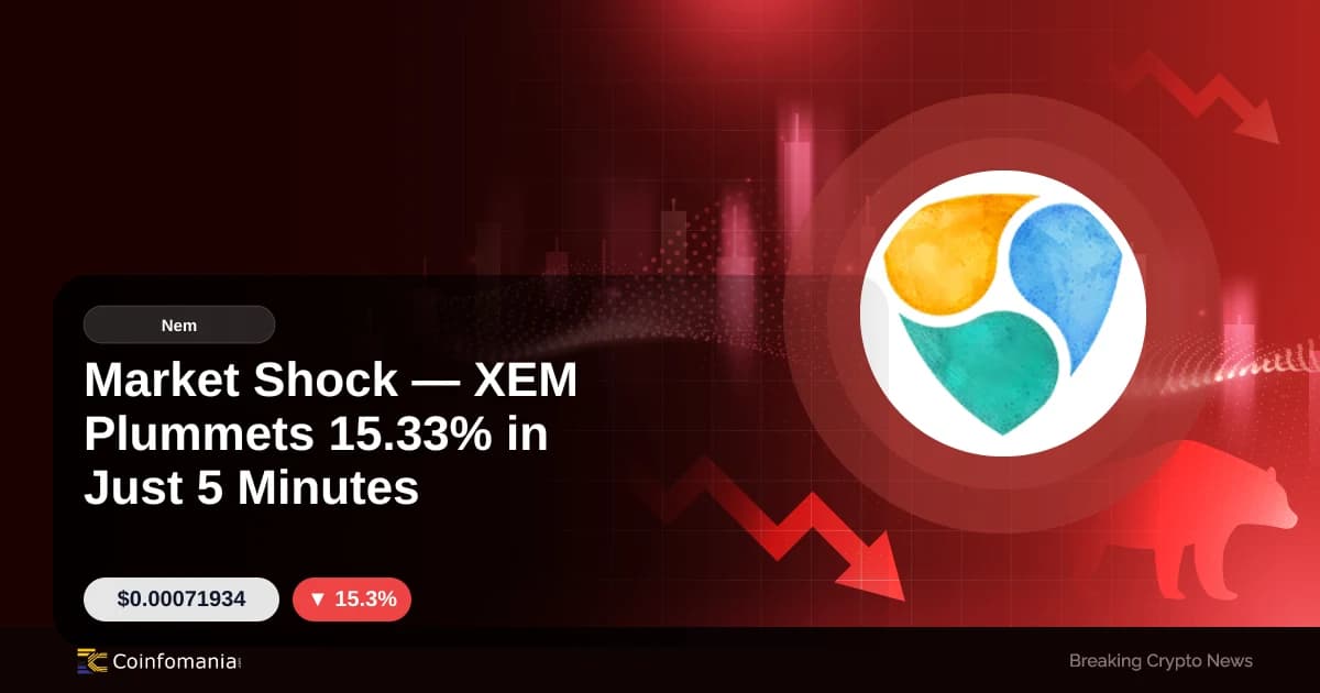 Market Shock — XEM Plummets 15.33% in Just 5 Minutes
